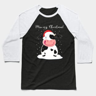 A Happy Holstein Cow Wishes You A Merry Christmas Baseball T-Shirt